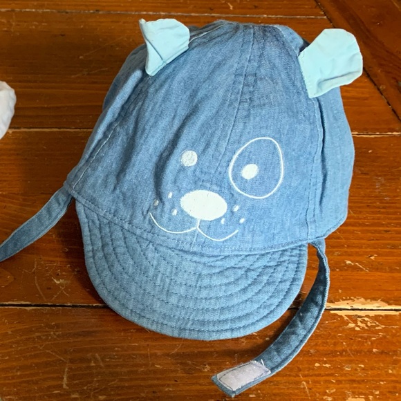 Infant Puppy Dog Baseball Sun Hat with chin strap - Picture 2 of 3